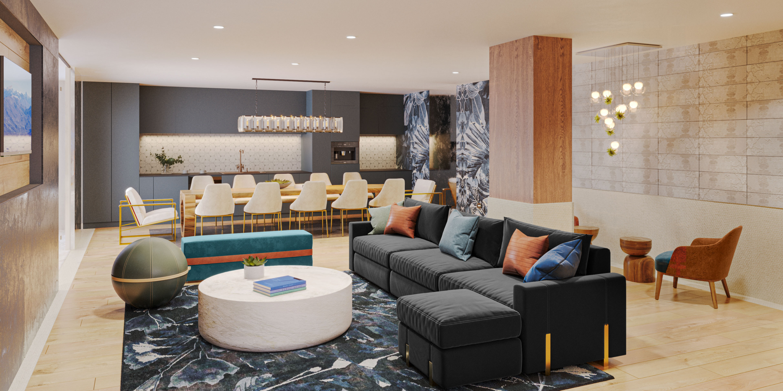 The Oak Condominium residents' lounge