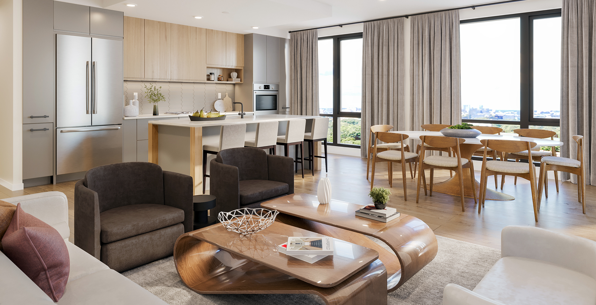 The Oak Condominium residence with open floor plan