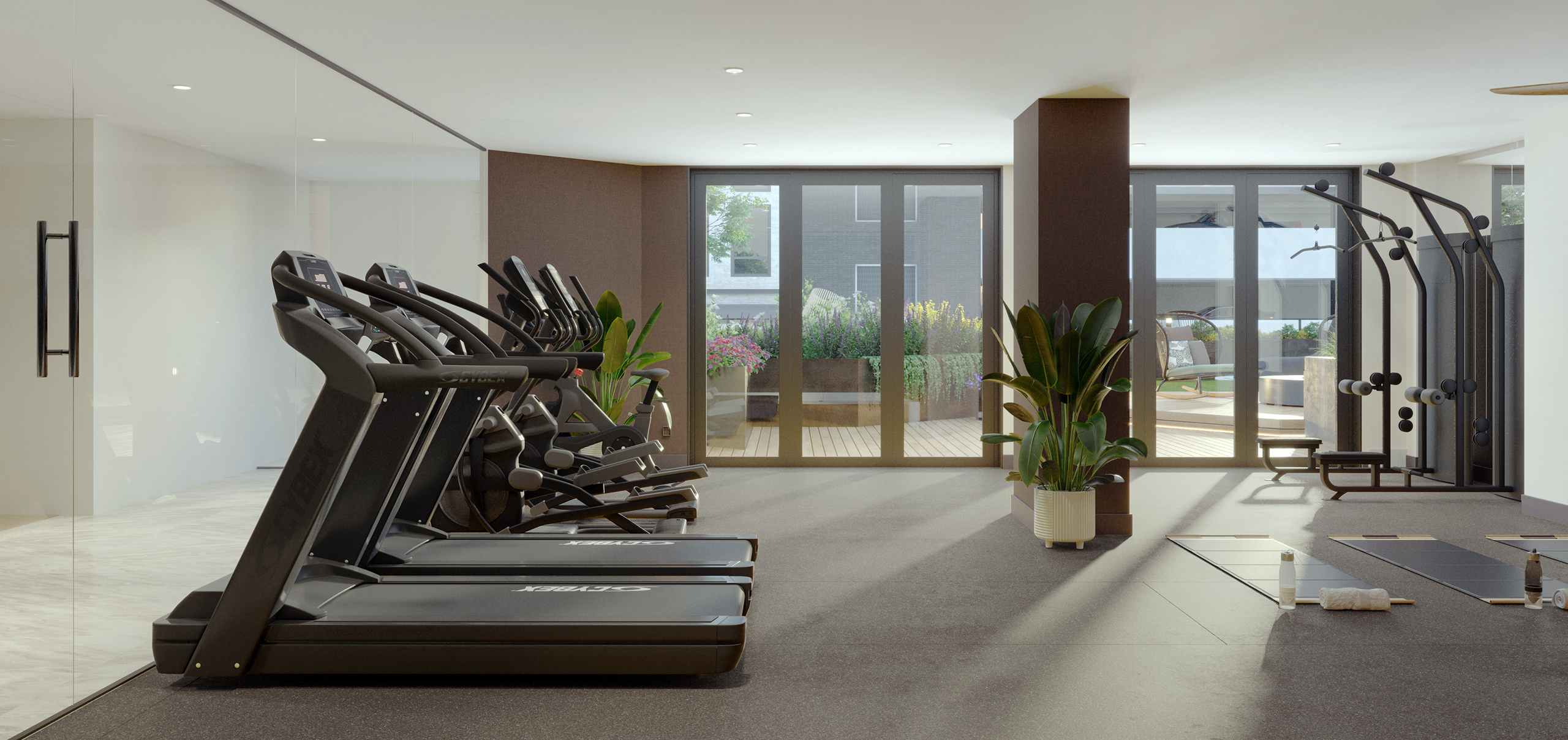The Oak Condominium fitness center