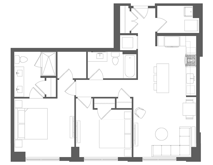 Floor plan B02, tier 15
