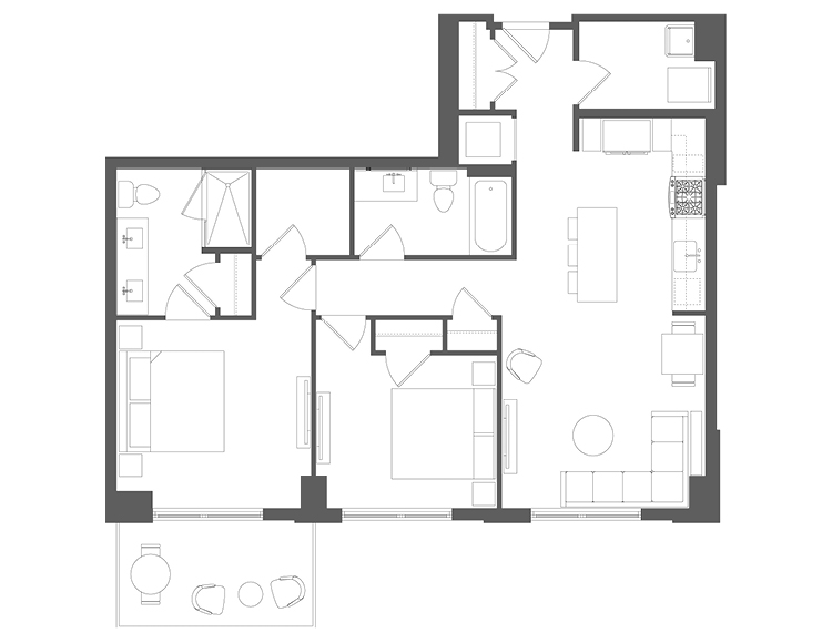 Floor plan B02, tier 15