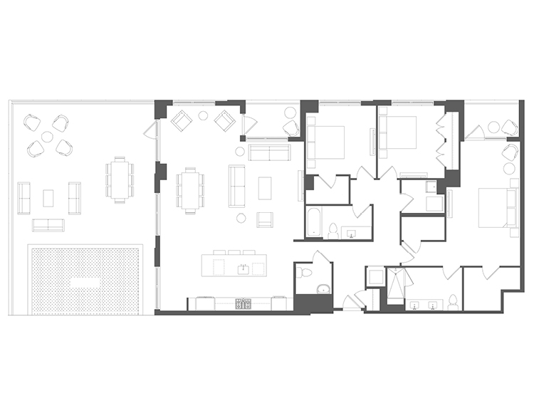 Floor plan D04, unit 810