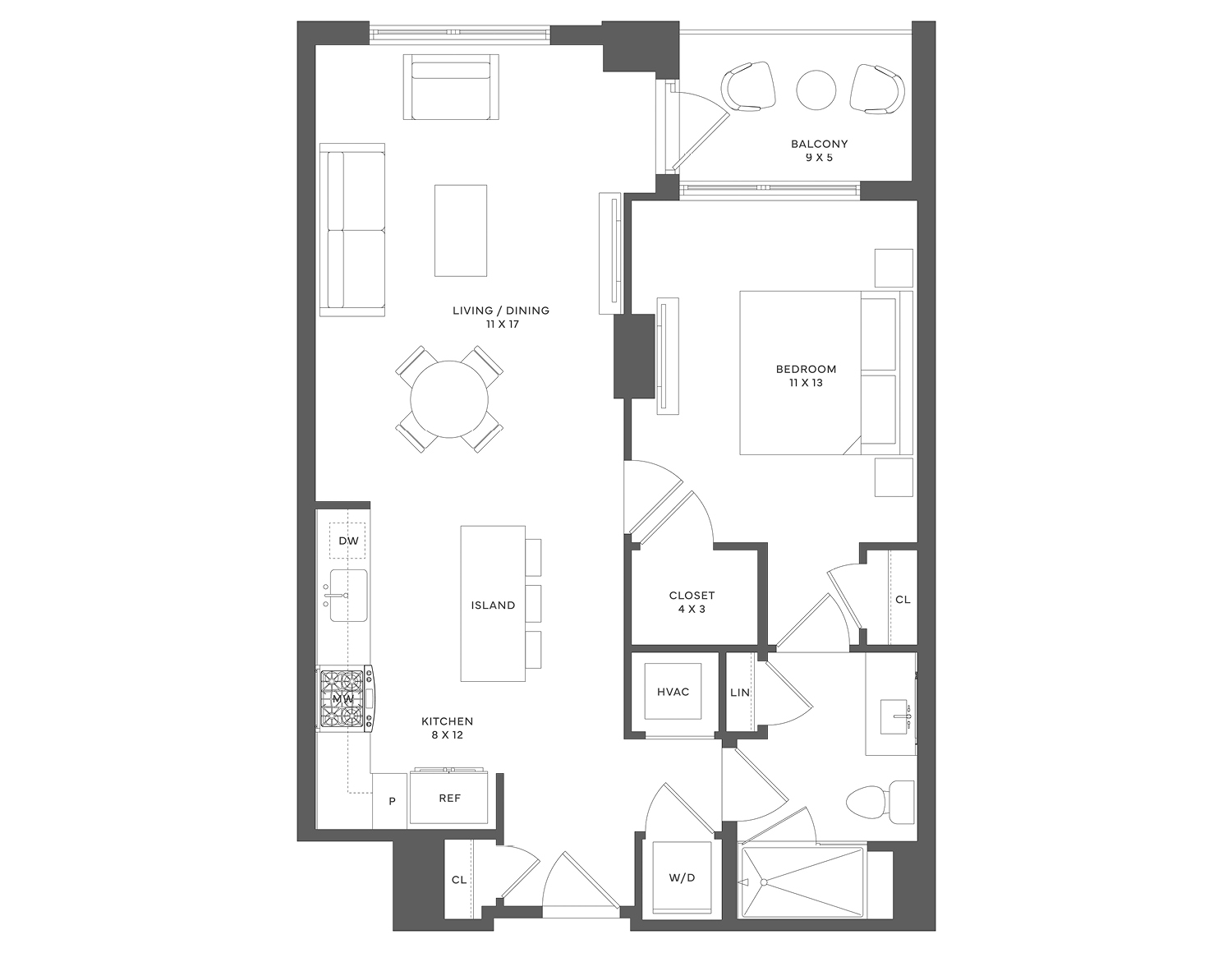 Floor plan A03, Unit 910